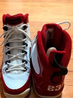 Jordan Kids Red and White High-Top Sneakers